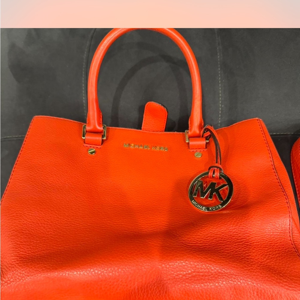 Michael Kors Orange Leather Tote